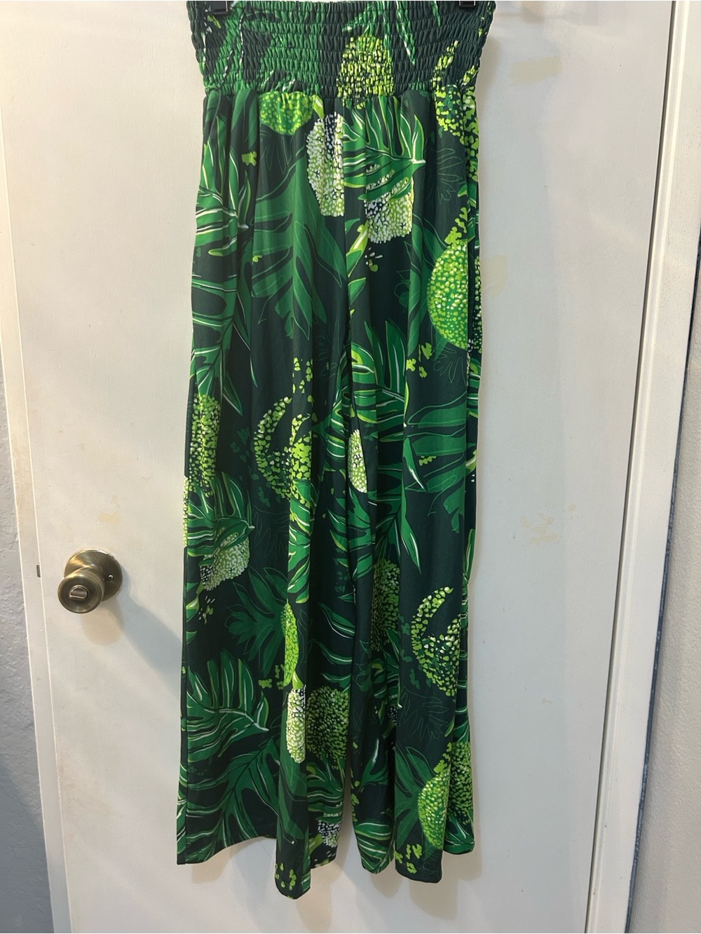 HOMEGROWN Green Tropical Ulu Print Pants, Sz XS